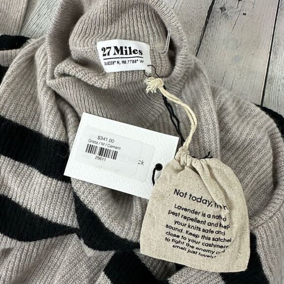27 miles Malibu Greta striped cashmere sweater size M - Picture 5 of 7
